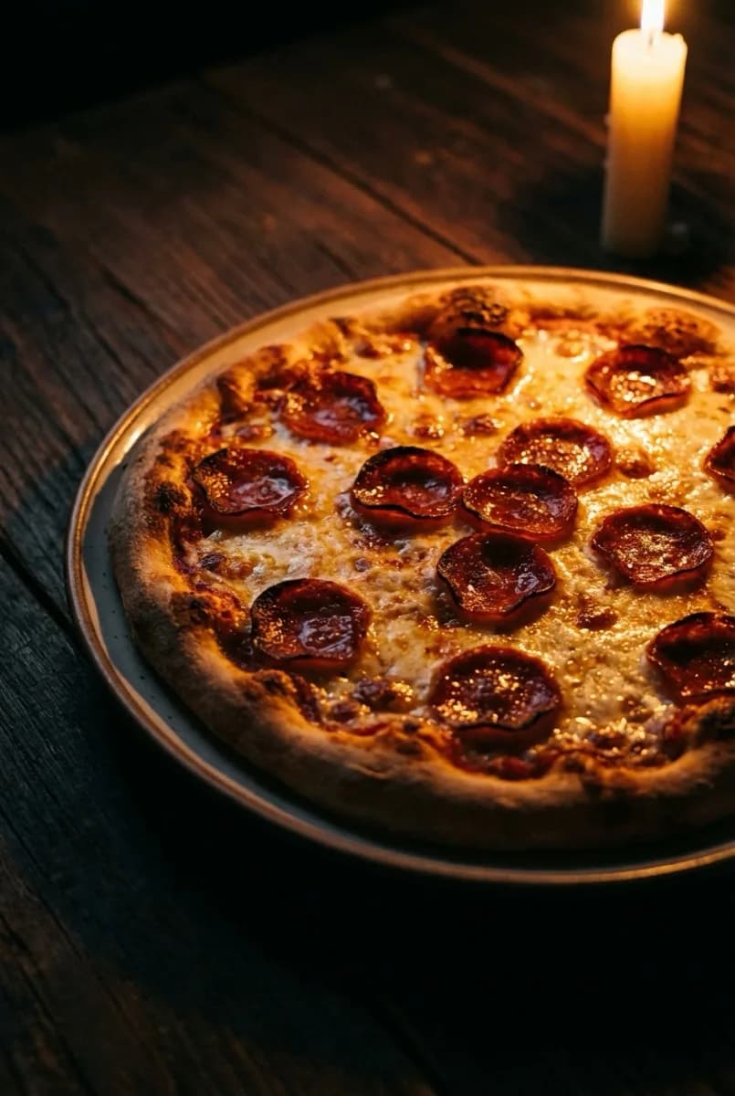 Pepperoni pizza close-up